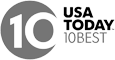 A gray-scale logo of 